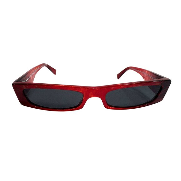 Alain Mikli x Alexandre Vauthier A05039 Edwidge Rectangular Sunglasses in Red - Picture 4 of 11